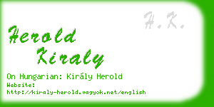 herold kiraly business card